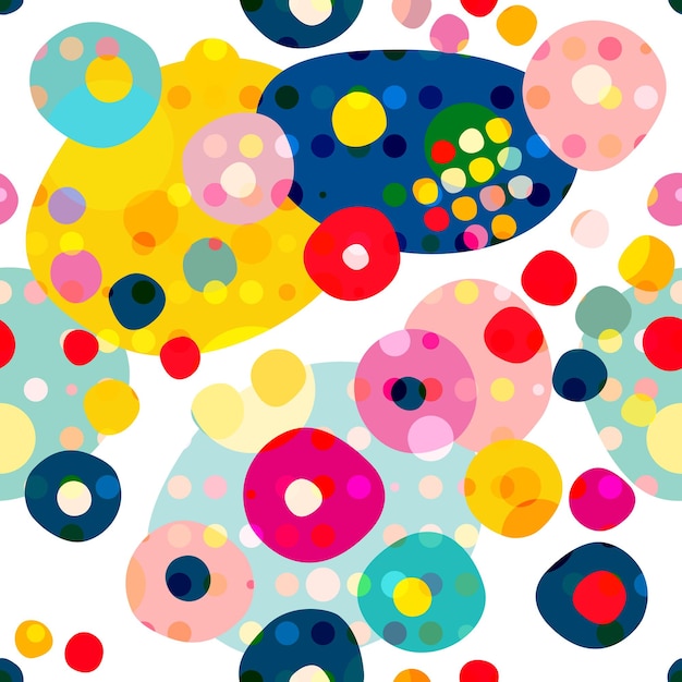 seamless repeat pattern of colorfull circles dots vector