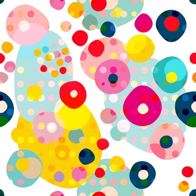 seamless repeat pattern of colorfull circles dots vector