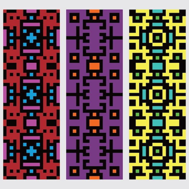 seamless set pixel abstract pattern