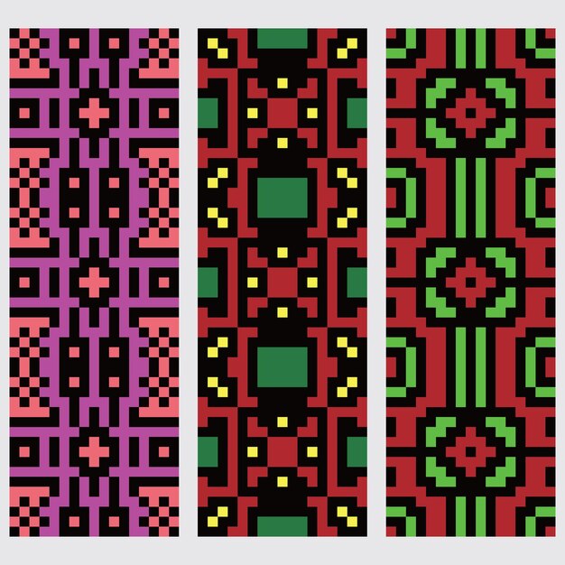 seamless set pixel abstract pattern