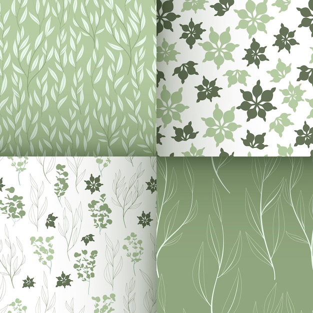 Seamless spring eucalyptus patterns