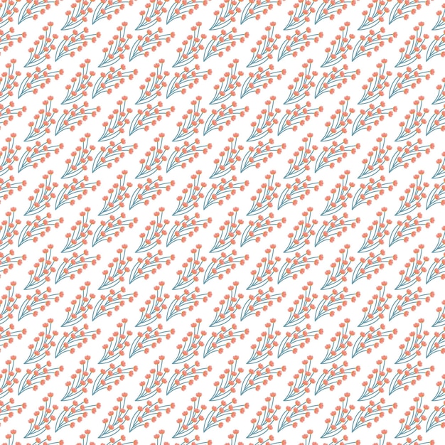 Seamless stylized vector pattern with spring flowers blossoms and plants
