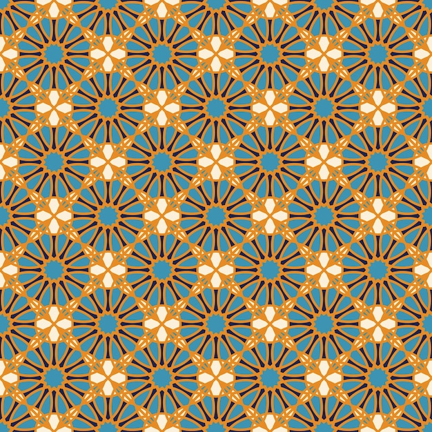 Seamless texture with arabic geometric ornament Vector mosaic pattern