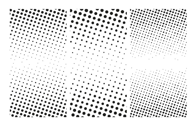 Seamless Vector Frame Minimalist Halftone set Design