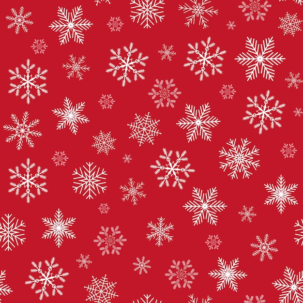 Seamless vector illustration Snowflakes on red background For decorating textiles packaging postcards