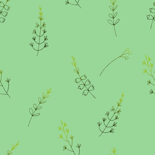 seamless vector pattern with boho  herb minimalism