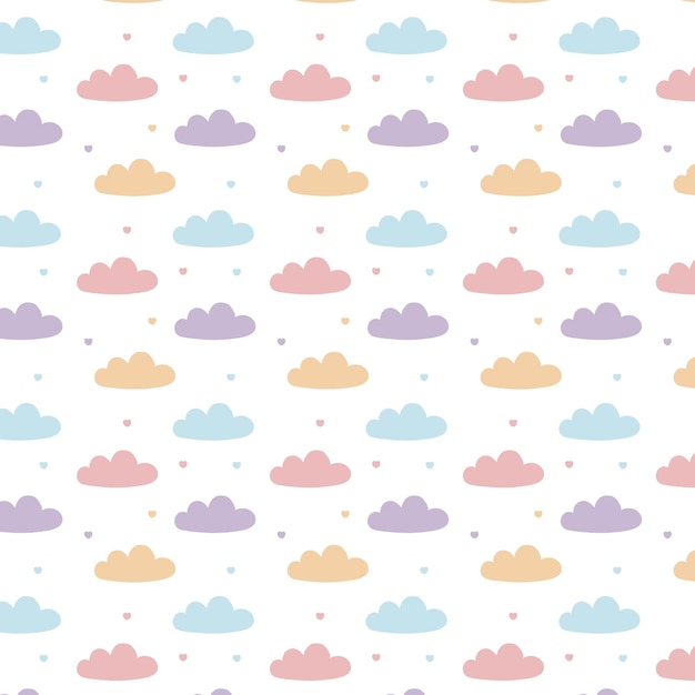 seamless vector pattern with clouds trendy baby texture for wrapping clothes