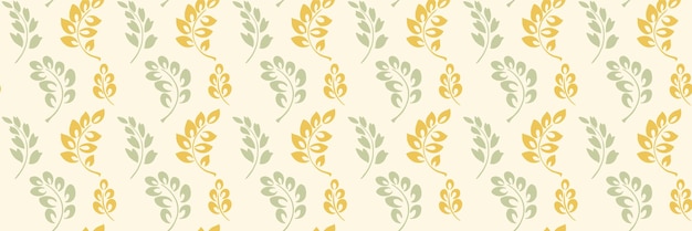 seamless vector pattern with elegant leafy branches on light background modern minimalist botanical