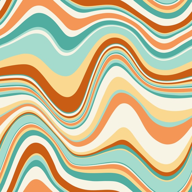 Seamless vector pattern with groovy psychedelic weaves.