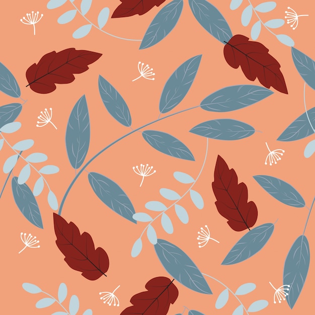 Seamless vintage tropical floral pattern background 