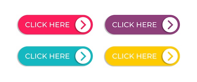 Search bar icon isolated on white background Click here web button icon Computer mouse cursor or hand pointer symbol Button with hand an arrow clicking icon set Vector illustration