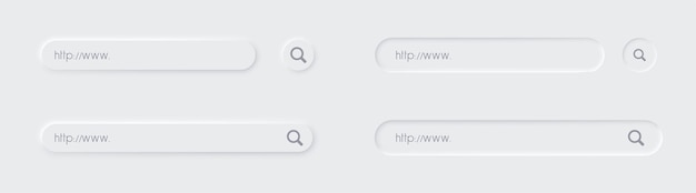 Search bar set in neumorphic style UI design for Apps Websites Interfaces Social Media