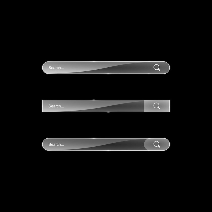 Vektor search bar template vector web search illustration transparent glass search bar