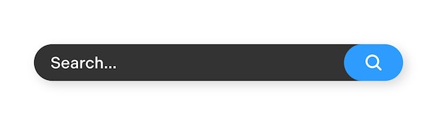 Search bar with round corners Internet browser engine with search box address bar and text field UI design website interface element with web icons and push button Vector illustration
