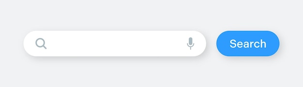 Search bar with round corners Internet browser engine with search box address bar and text field UI design website interface element with web icons and push button Vector illustration