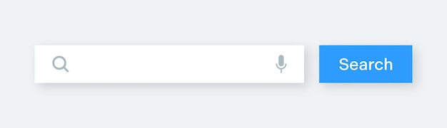 Search bar with round corners Internet browser engine with search box address bar and text field UI design website interface element with web icons and push button Vector illustration