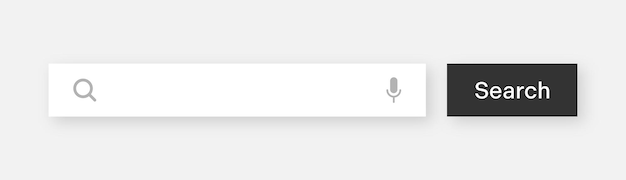 Search bar with round corners Internet browser engine with search box address bar and text field UI design website interface element with web icons and push button Vector illustration