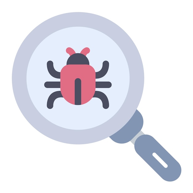 Search Bug Flat Illustration