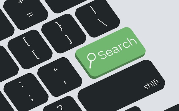 search button on keyboard keys vector simple style