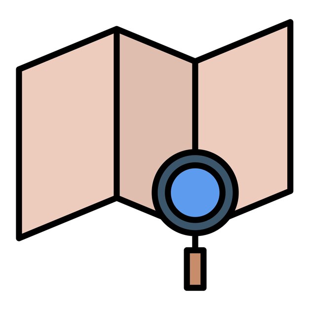 Search Map Flat Illustration