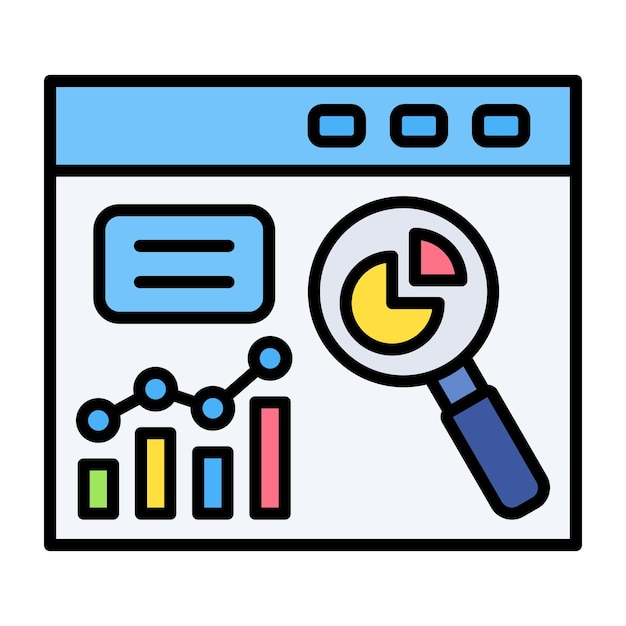 Search Statistics Flat Illustration