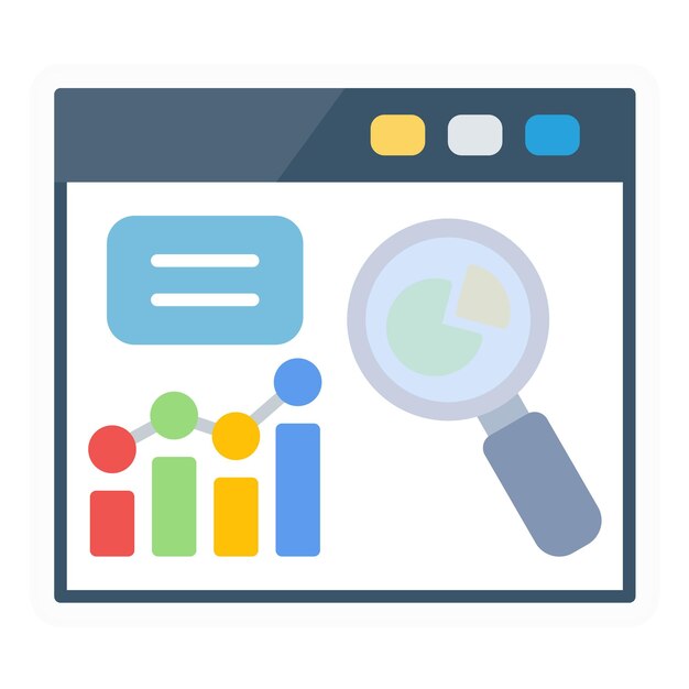 search statistics icon vector image can be used for seo and sem