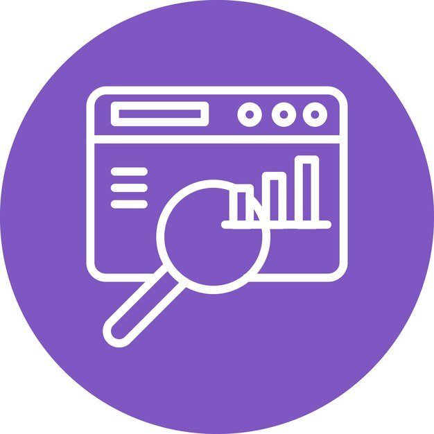 Search Statistics vector icon illustration of SEO and SEM iconset