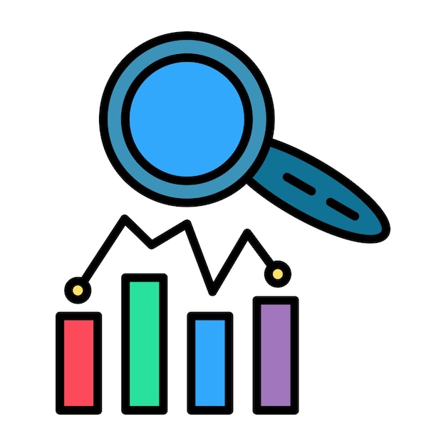Search Stats Flat Illustration