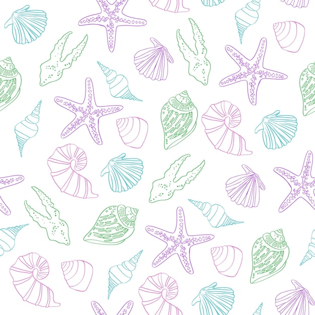 Seashell and Starfish Pattern