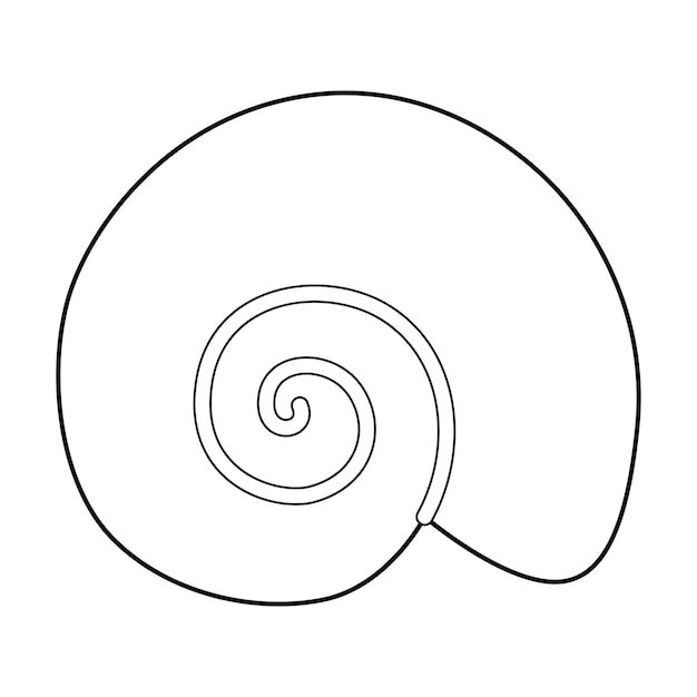 Seashell black and white outline art therapy coloring page