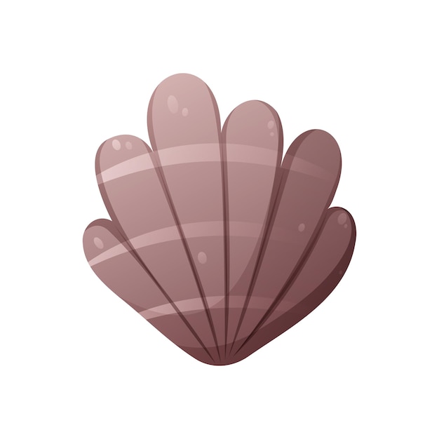 Seashell scallop Vector illustration cartoon style Element of the sea beach Nature of ocean