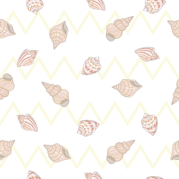 seashell seamless pattern scallop vector background