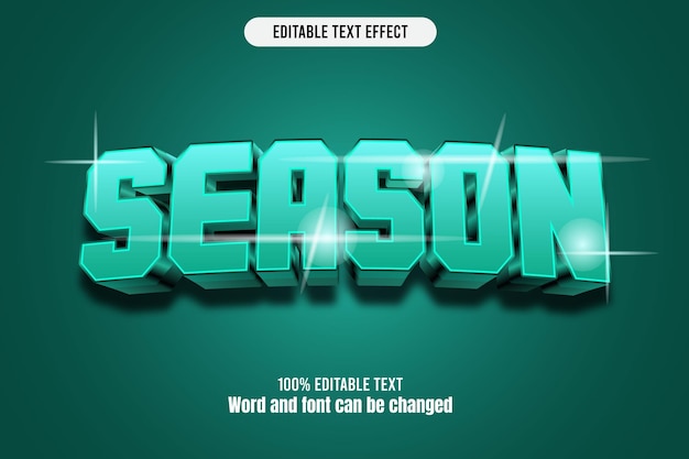 Season editable text effect 3d emboss neon
