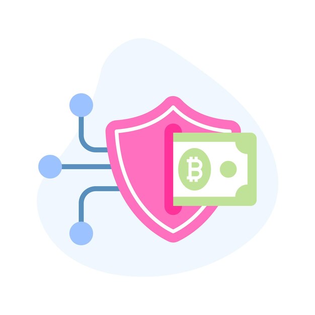 secure bitcoin network icon in flat style up for premium use