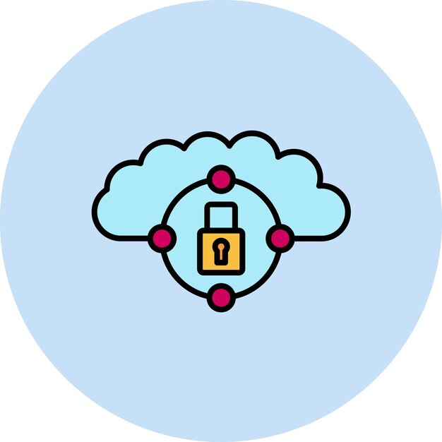 Secure Cloud Flat Illustration