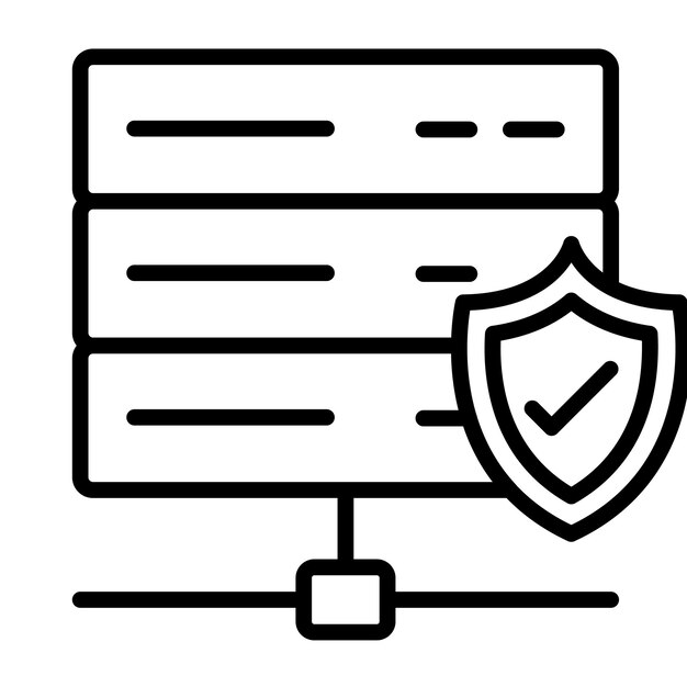 Secure Database Vector Illustration Style