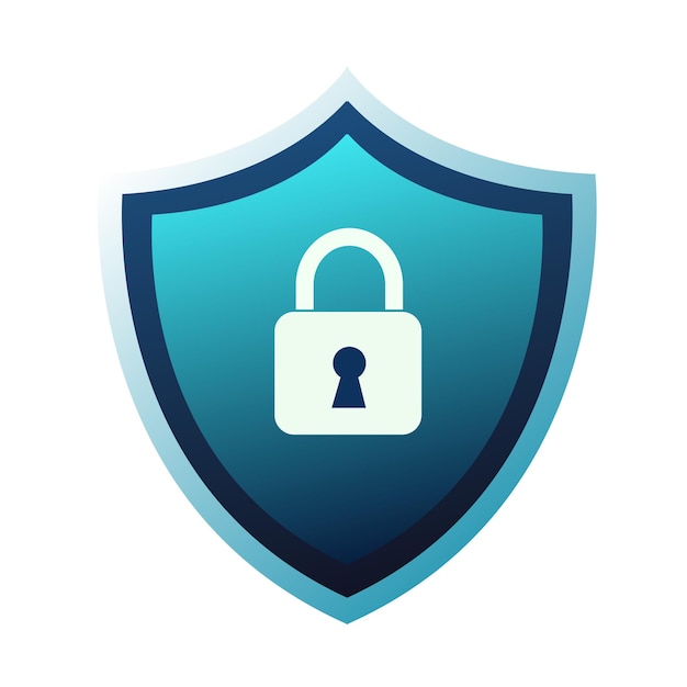 secure internet icon blue shield protection symbol for privacy and security