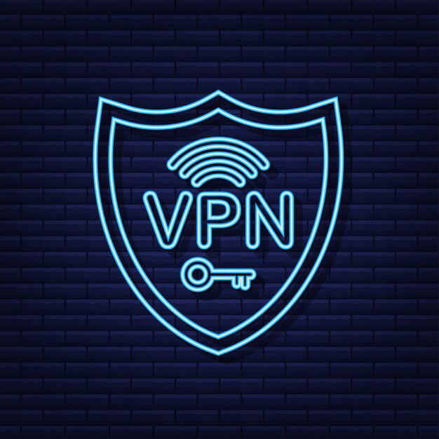 Secure VPN connection concept Virtual private network connectivity overview Neon style