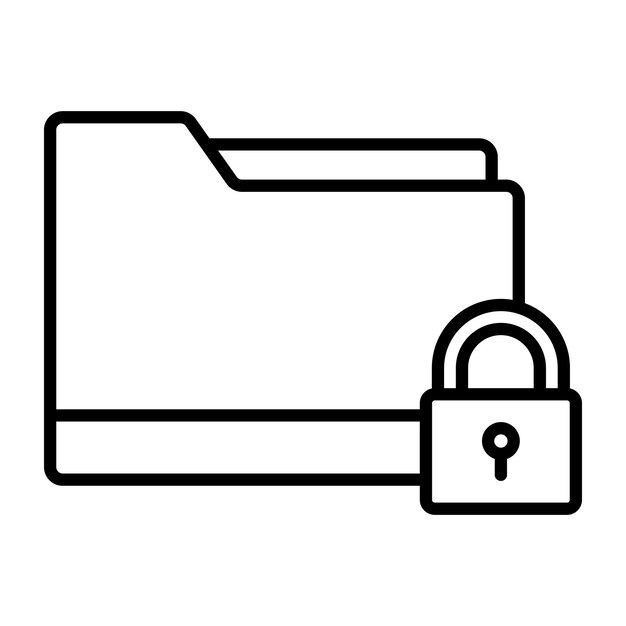 Secured Folder Vector Illustration Style