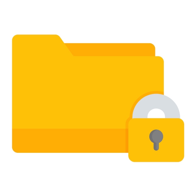 Secured Folder Vector Illustration Style