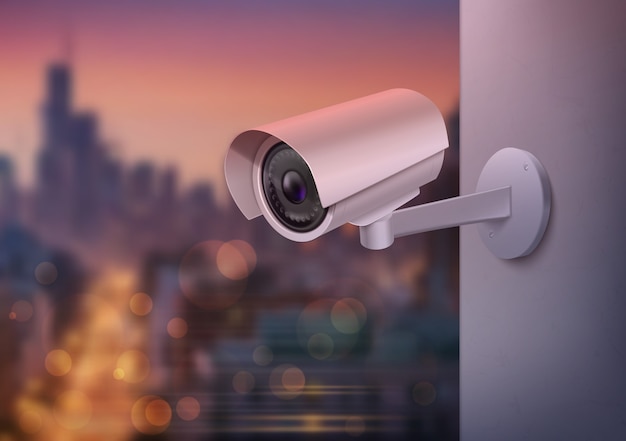 Security camera background in realistic style