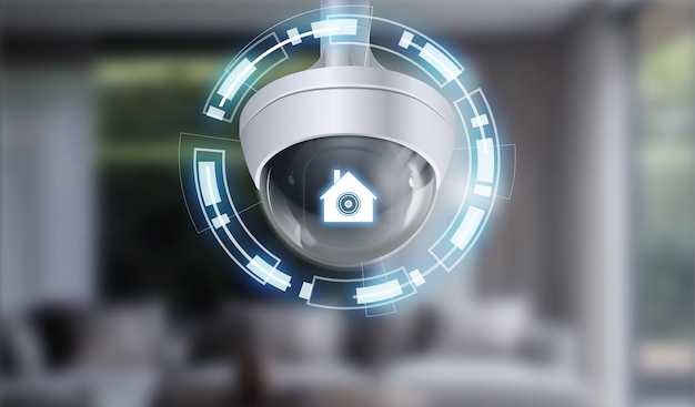 Security camera background in realistic style