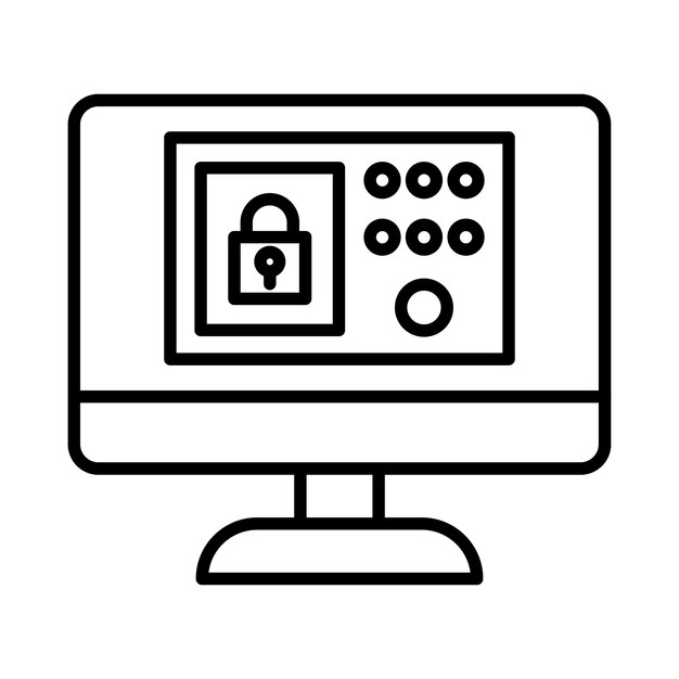 Security System Line Illustration