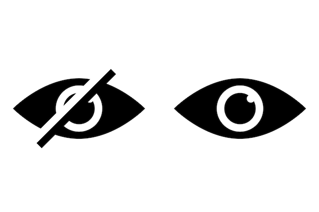 See and unsee eye icon vector EPS 10