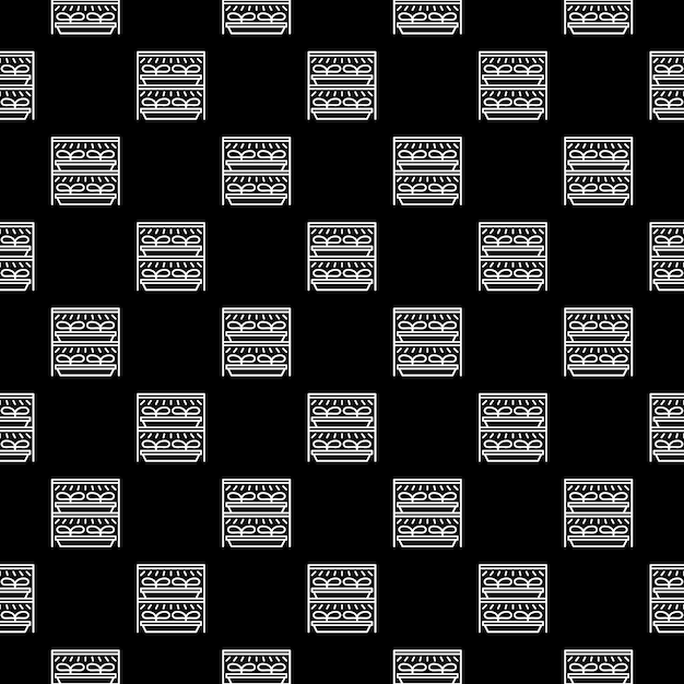 Seedling and Grow Light System vector Phyto Lamps dark linear seamless pattern