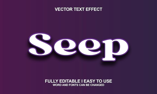Seep editable font vector text effect