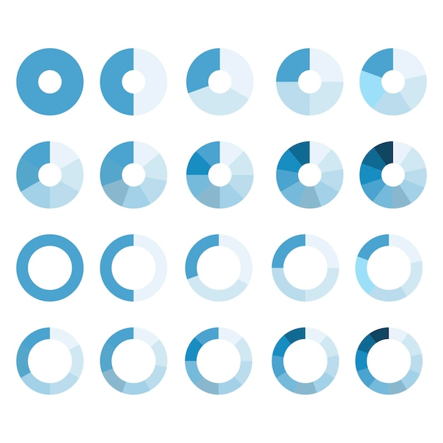 Segment infographic Blå cirkel Infographic cirkel Procesdiagram Cirkeldiagram Vektor illustration Lagerbillede