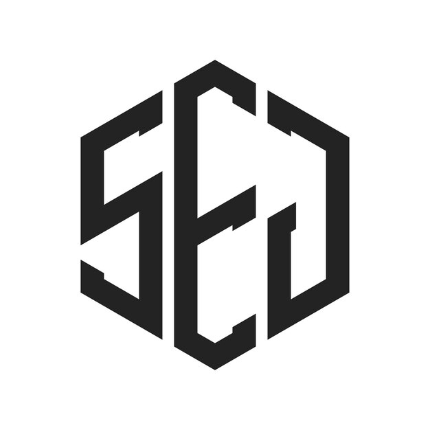 SEJ Logo Design Initial Letter SEJ Monogram Logo using Hexagon shape