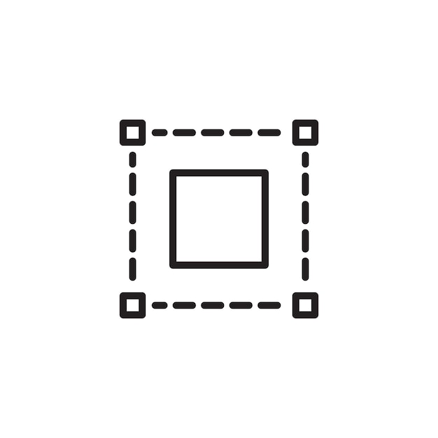 Selection Tool Icon Set Technology Box Select Photoshop Graphic Vector Symbol in a black filled and outlined style Design Editing Isolated Sign