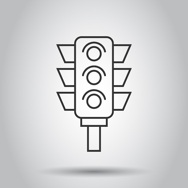 semaphore icon in flat style traffic light vector illustration on white isolated background crossroads business concept